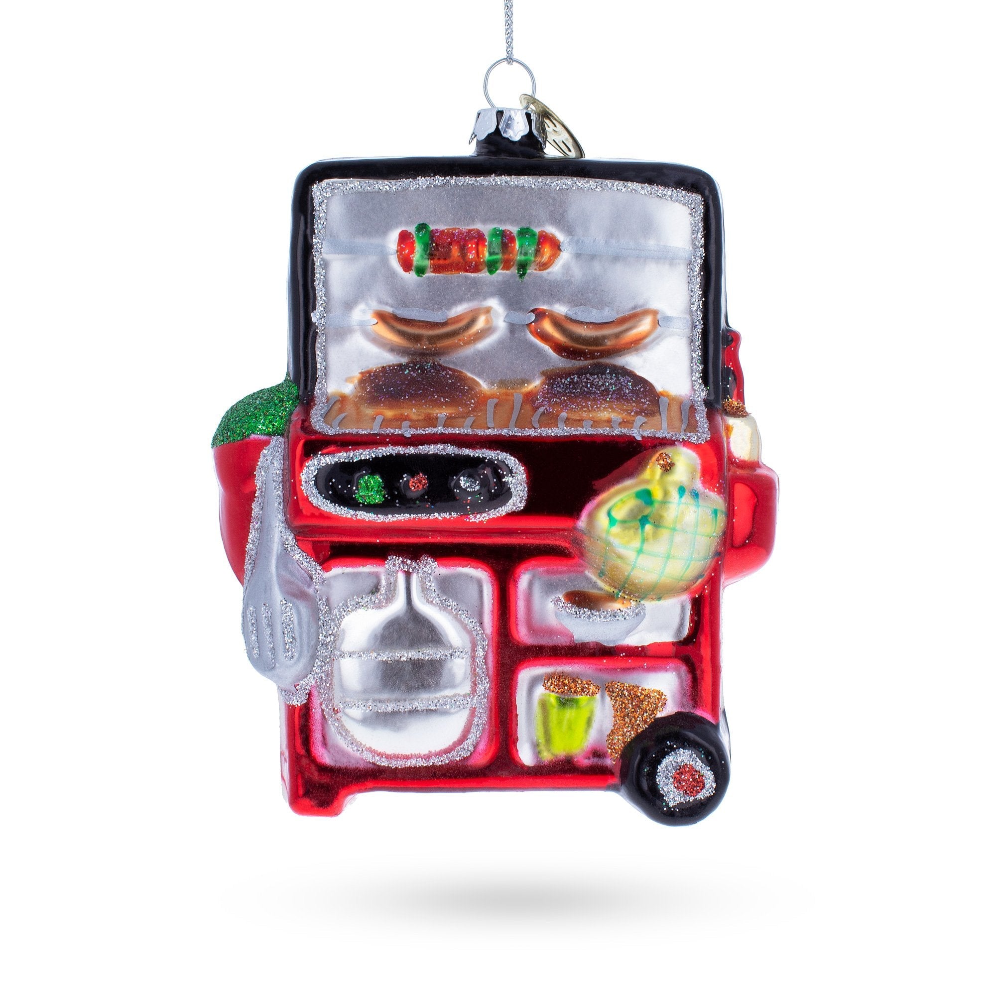 BBQ Grill Glass Christmas Ornament