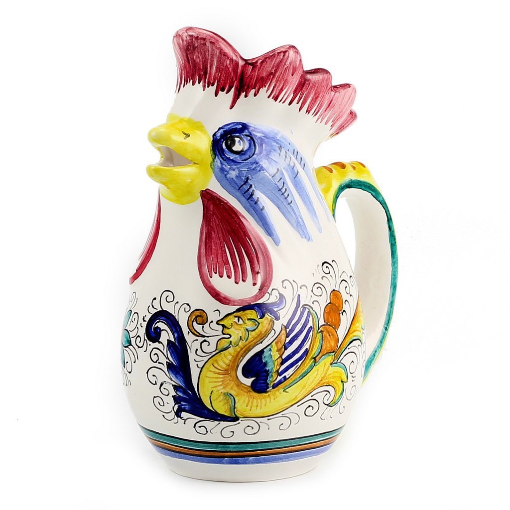 RAFFAELLESCO: Rooster of Fortune pitcher (1 Liter 34 Oz 1 Qt)