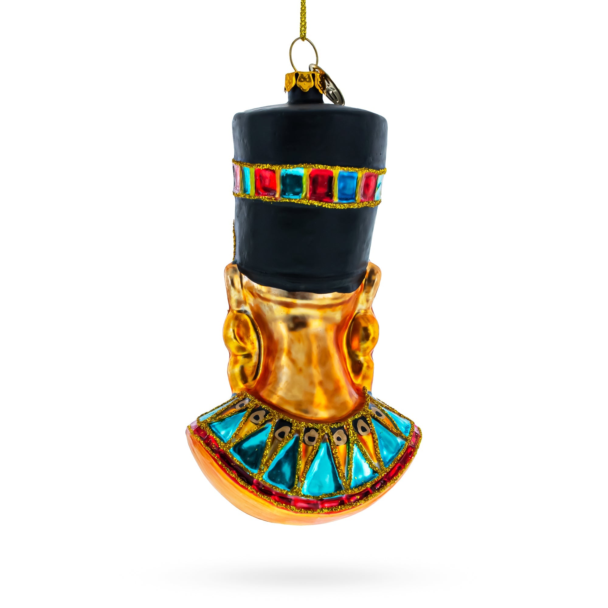 Egyptian Queen Nefertiti Glass Christmas Ornament