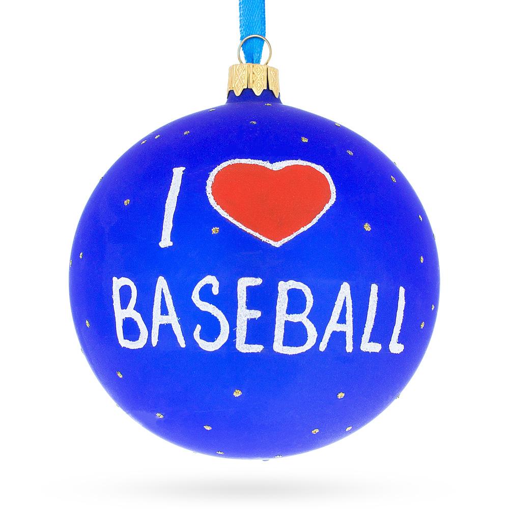 Baseball Glass Ball Christmas Ornament 4 Inches