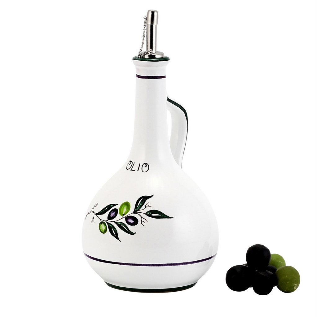 OLIVE: Olive Oil Bottle Dispenser with Metal Capped Pourer