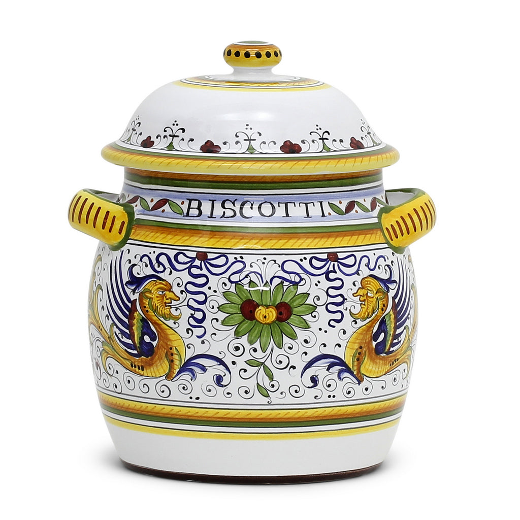 RAFFAELLESCO: Traditional Deruta Biscotti Jar