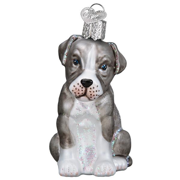 Puppy Pitbull Christmas Ornament