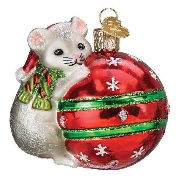 Playful Christmas Mouse Ornament