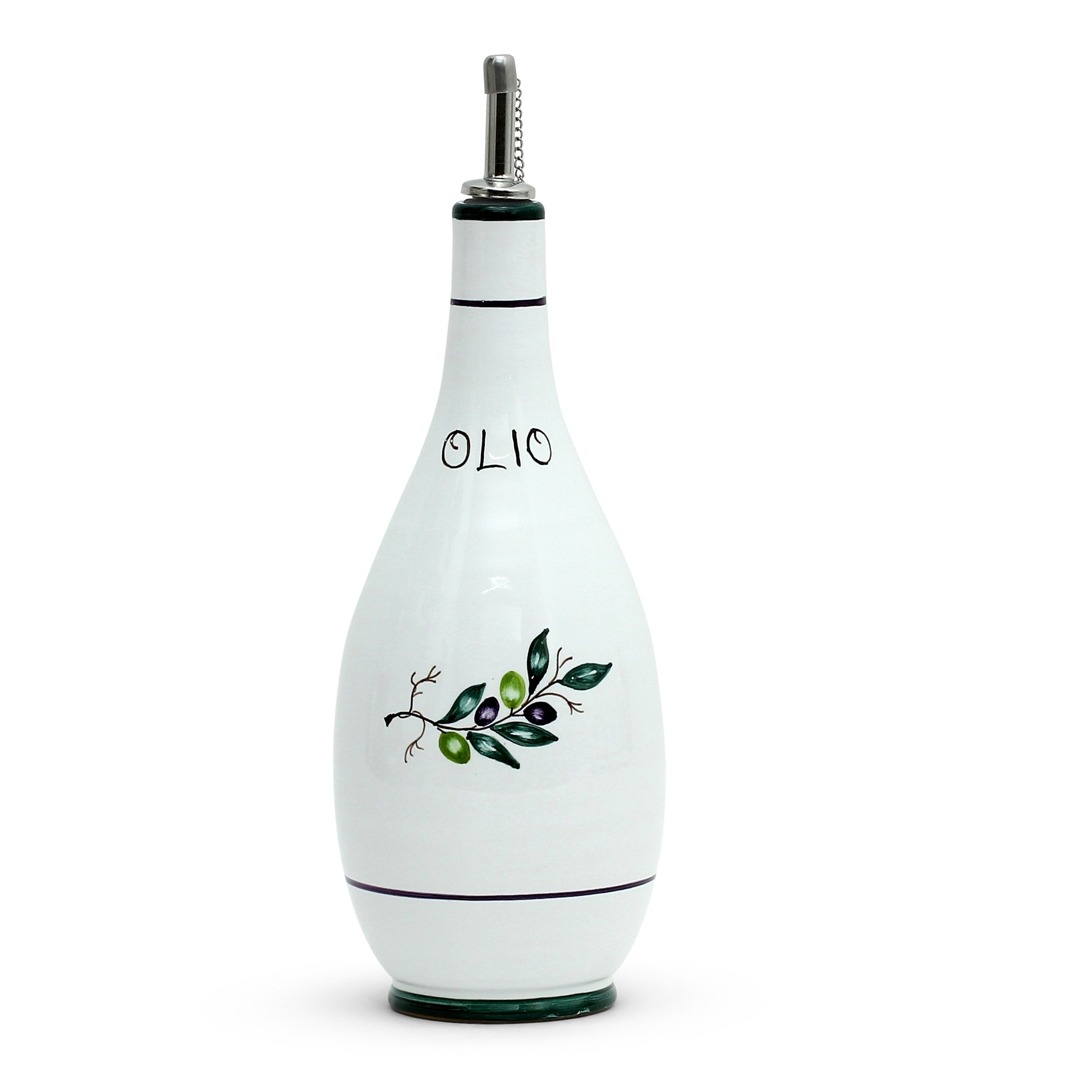 OLIVA: Olive Oil Bottle Dispenser with Metal Capped Pourer