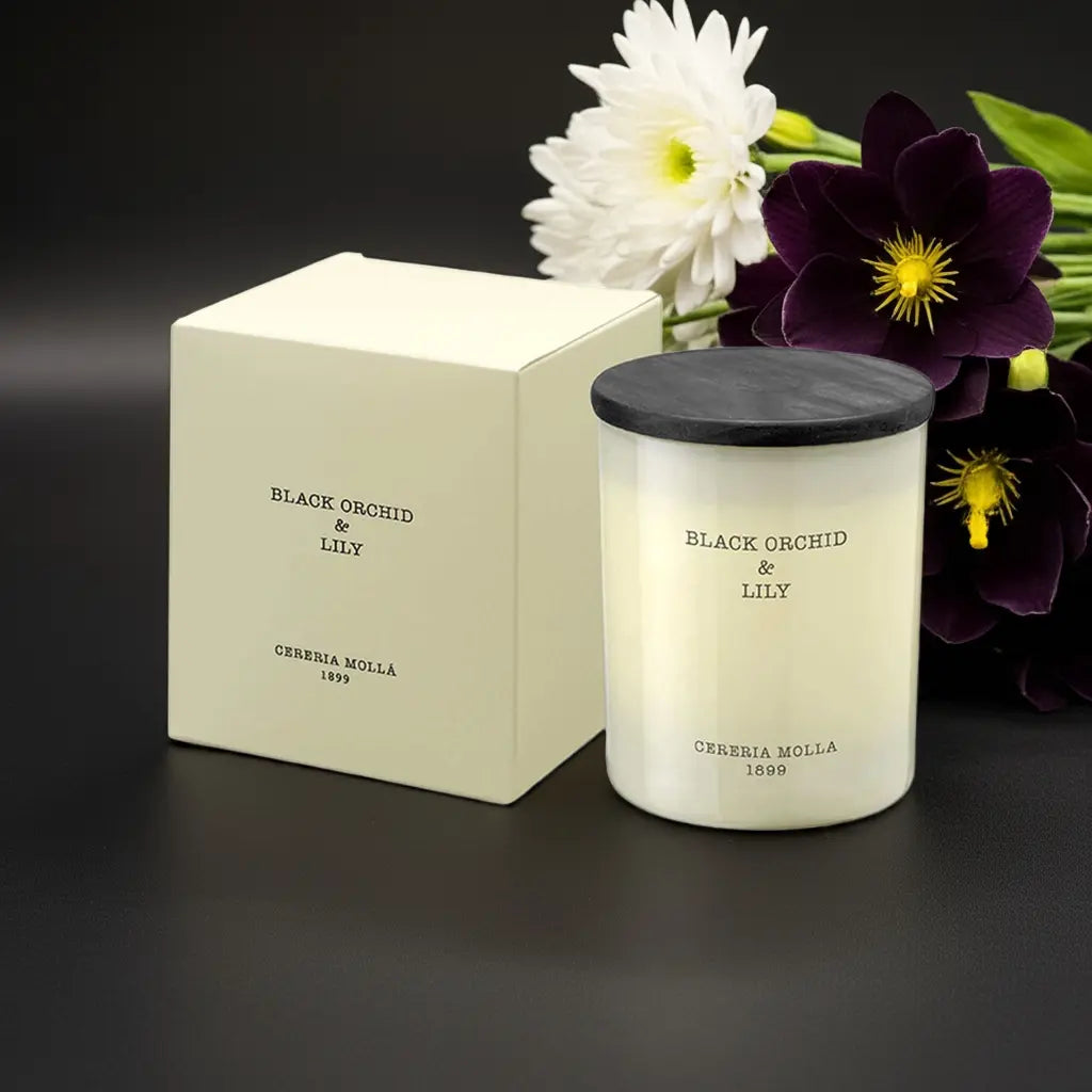 Black Orchid & Lily Ivory Premium Candle - 8 oz / 230 g Coastous