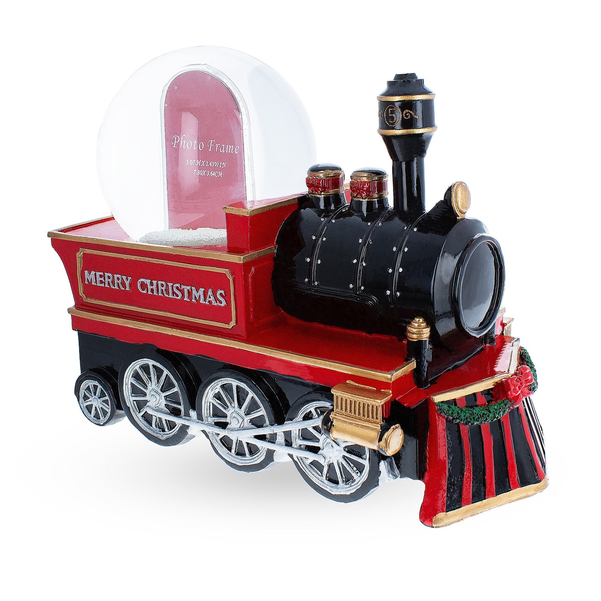 Train with Picture Frame Musical Christmas Water Snow Globe