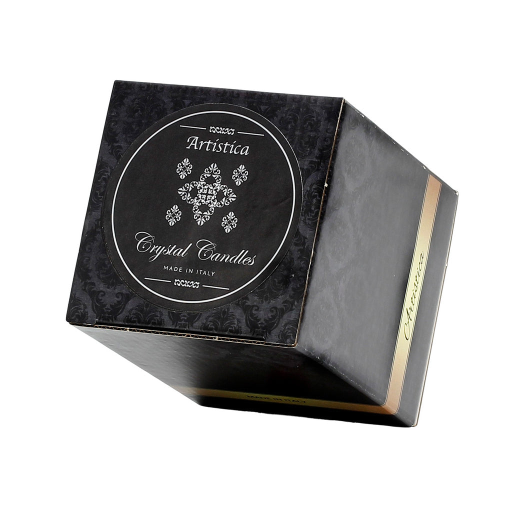 CRYSTAL CANDLES: Bass relief Design with Silver Leaf finish ~ (10 Oz)