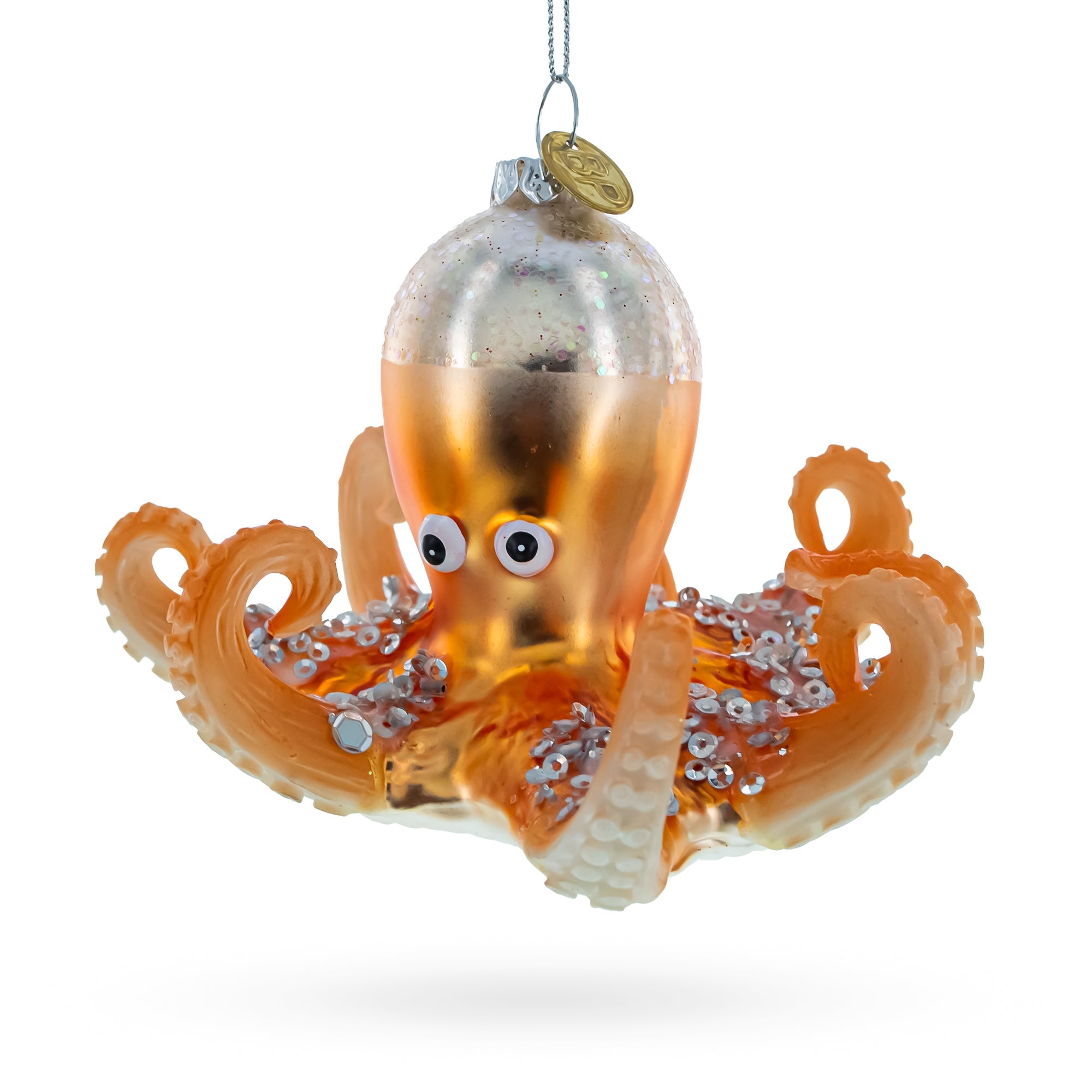 Octopus Glass Christmas Ornament