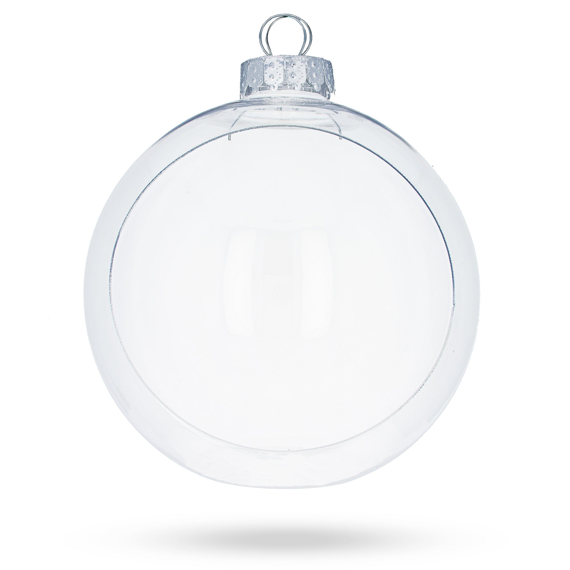 Set of 3 Clear Plastic Christmas Ball Ornaments with Cutout Openings DIY Craft 3.6 Inches