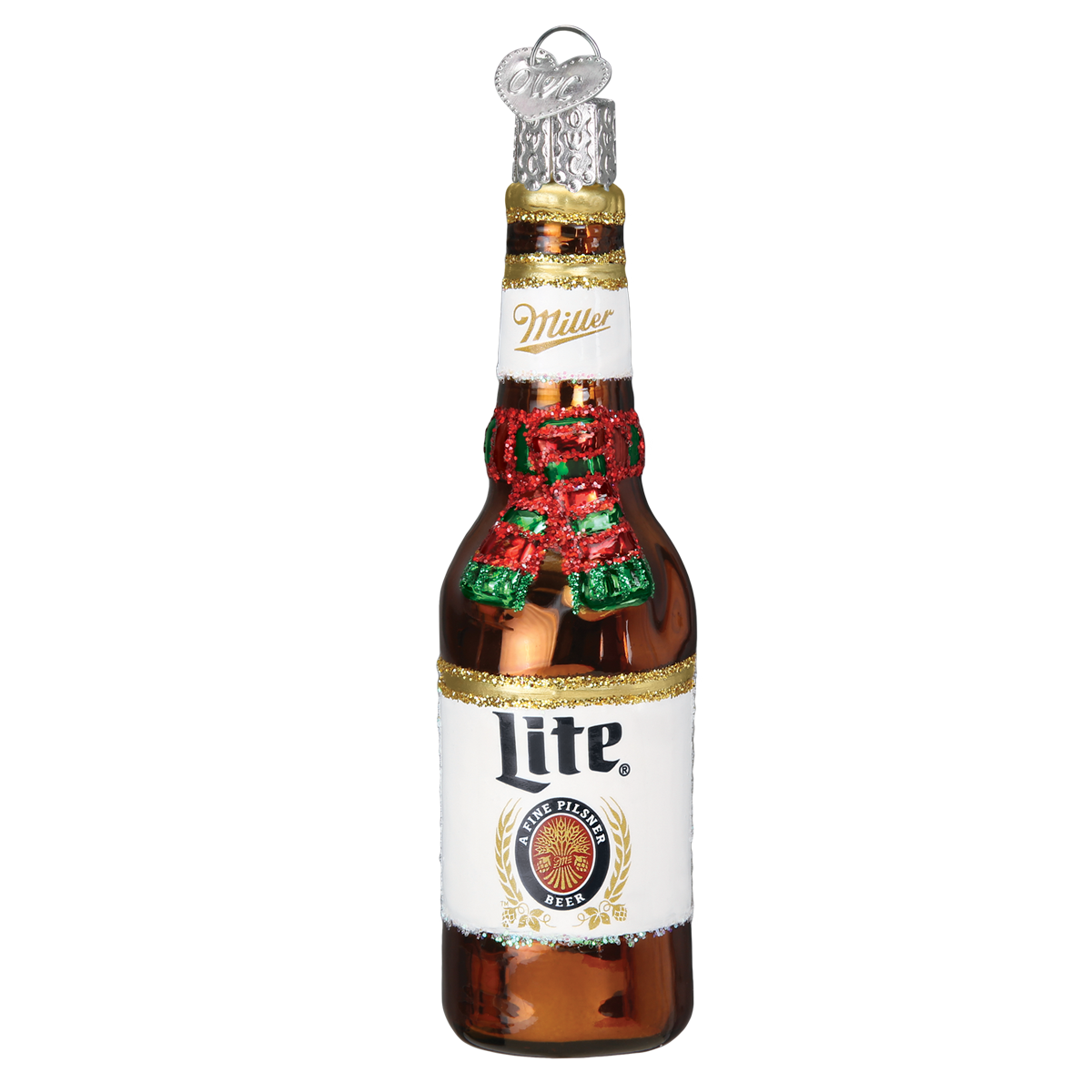 Holiday Miller Lite Bottle Ornament