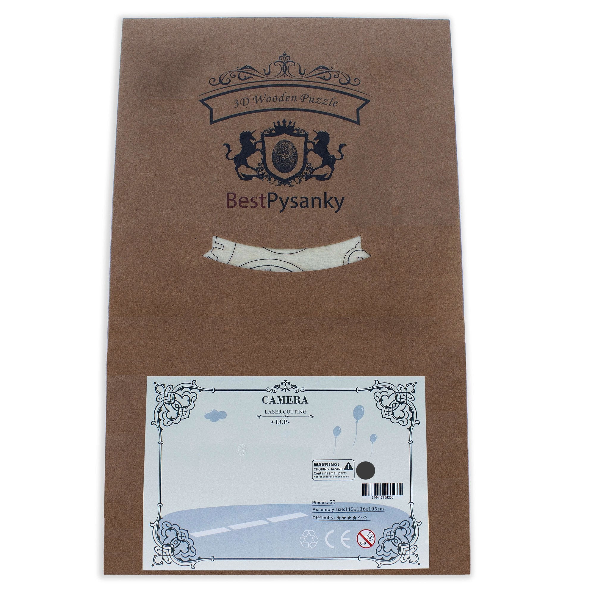 23 Pieces Airplane Jet Model Kit - Wooden Laser-Cut 3D Puzzle BestPysanky