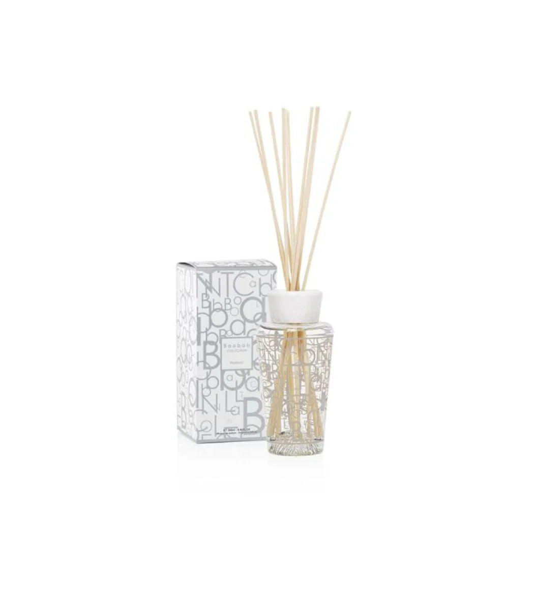 Baobab Collection My First Baobab Platinum diffuser with grapefruit, amber, vetiver scent in elegant packaging.