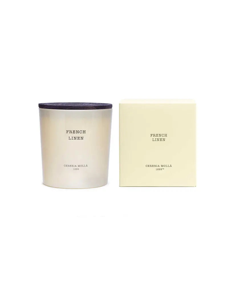 Cereria Molla - French Linen Ivory 3 wick XL Candle - 21 oz / 600 g