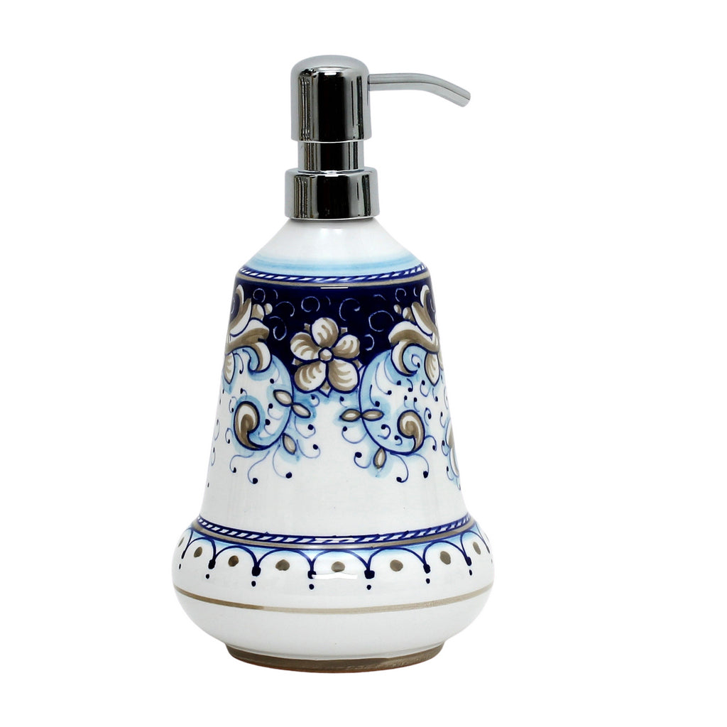 RICCO DERUTA BLUE: Liquid Soap/Lotion Dispenser with Chrome Pump (Medium 20 OZ)