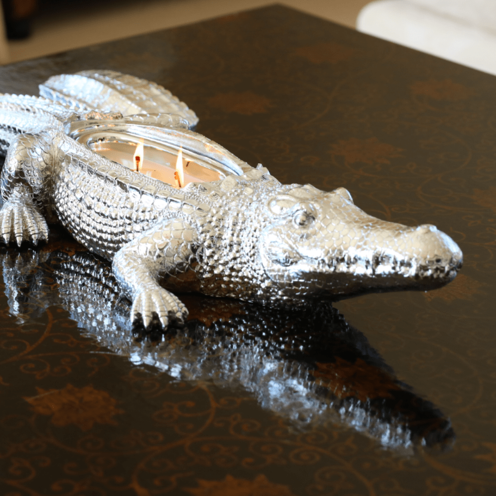Silver Grand Alligator Candle