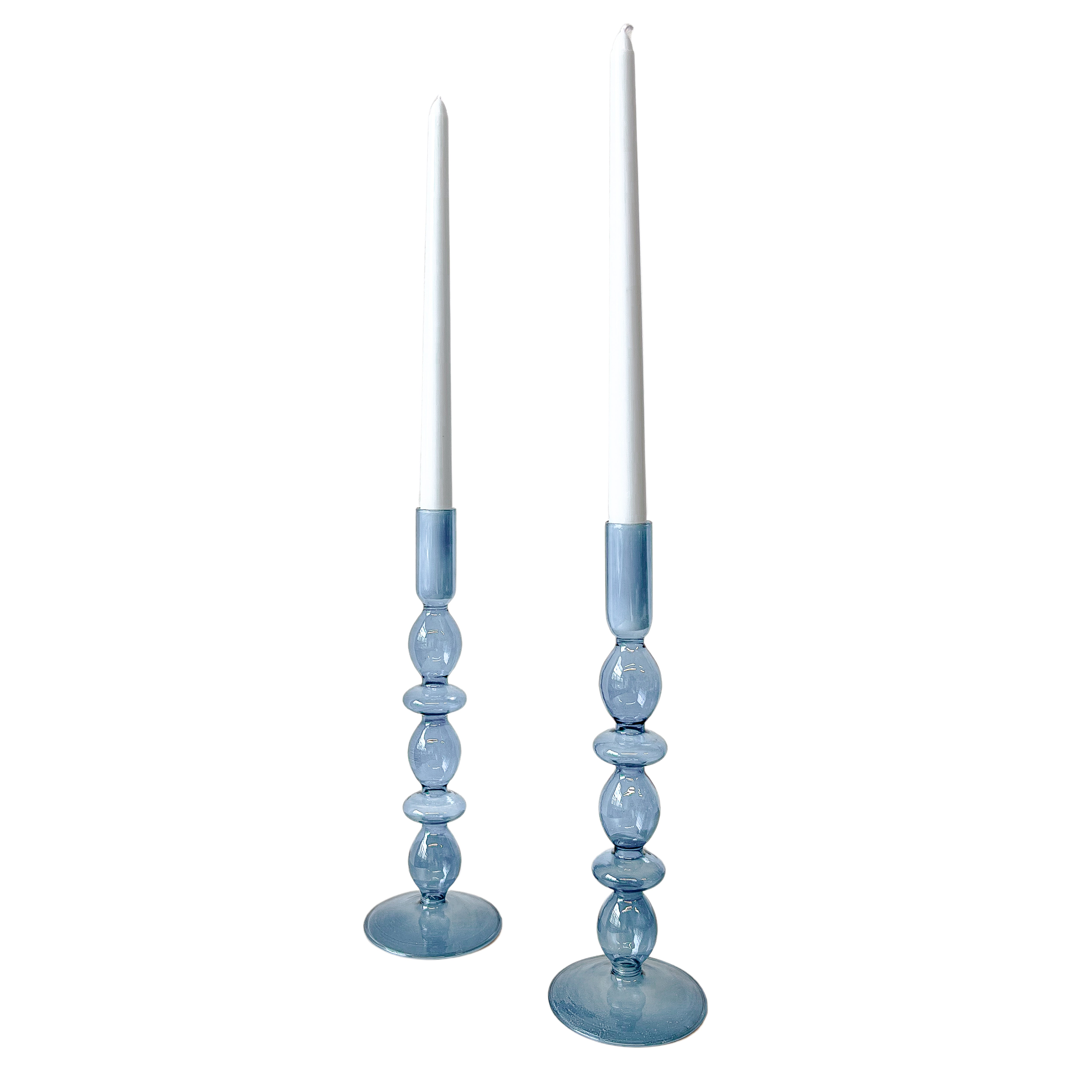 Azure Blue Candle Holder - Pair Ro'Table