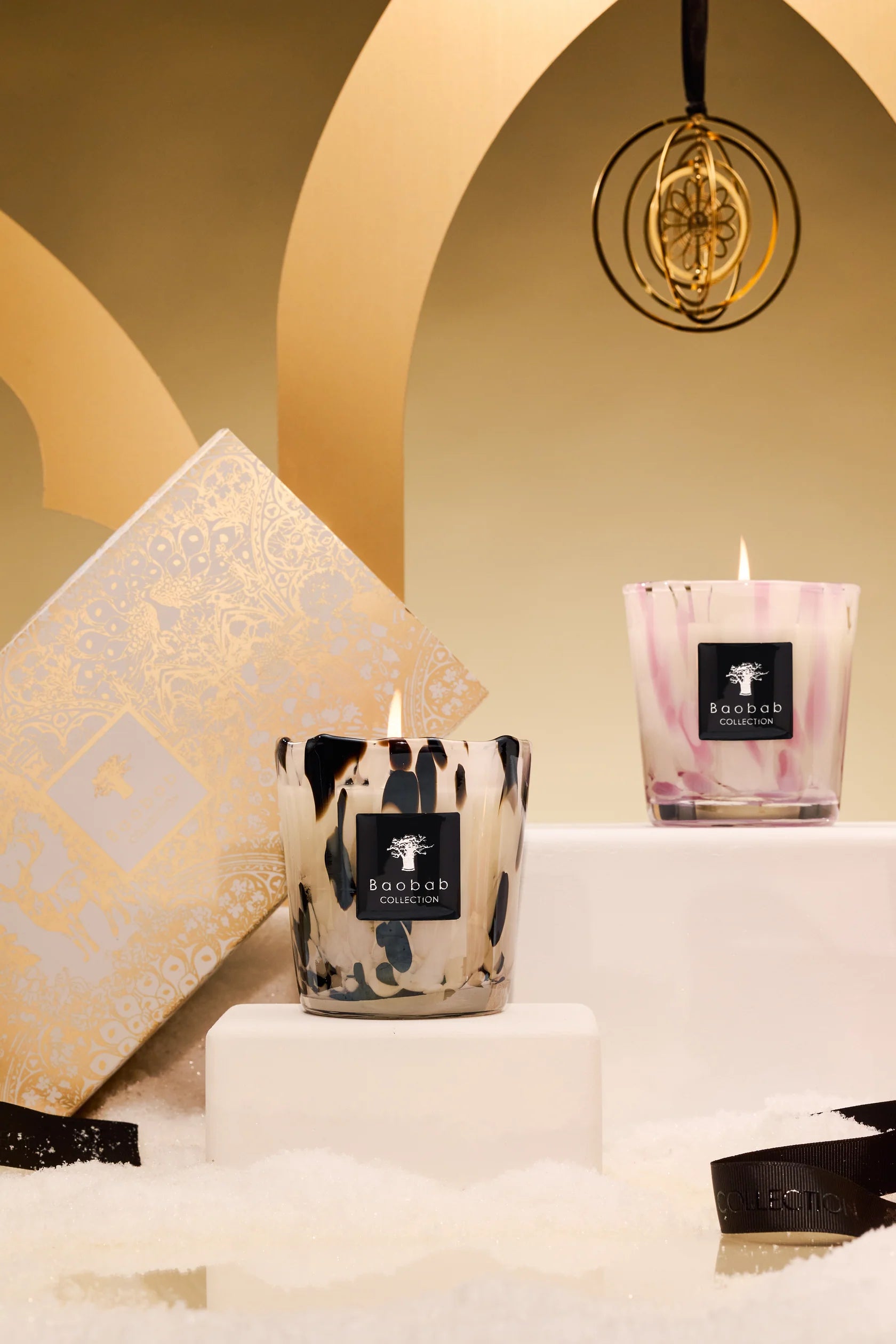 Baobab Collection - Limited Edition Black and White Pearls Candle Duo - Coastous