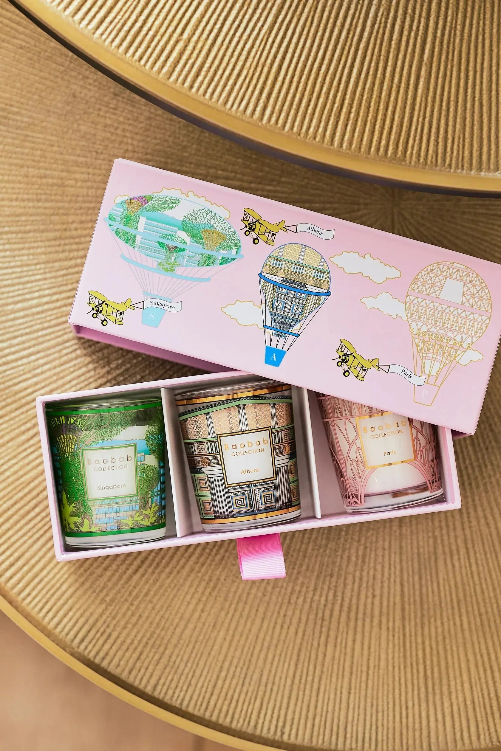 Trio Travel Candles Singapore Athens Paris Coastous