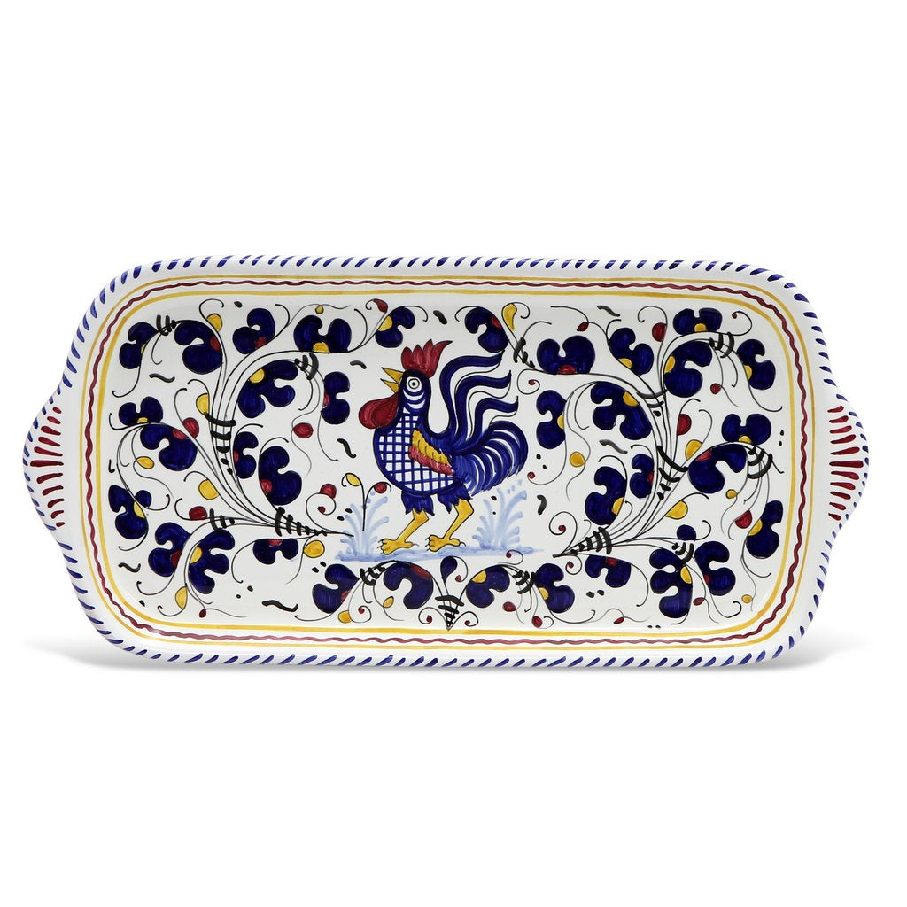 ORVIETO BLUE ROOSTER: Rectangular Tray