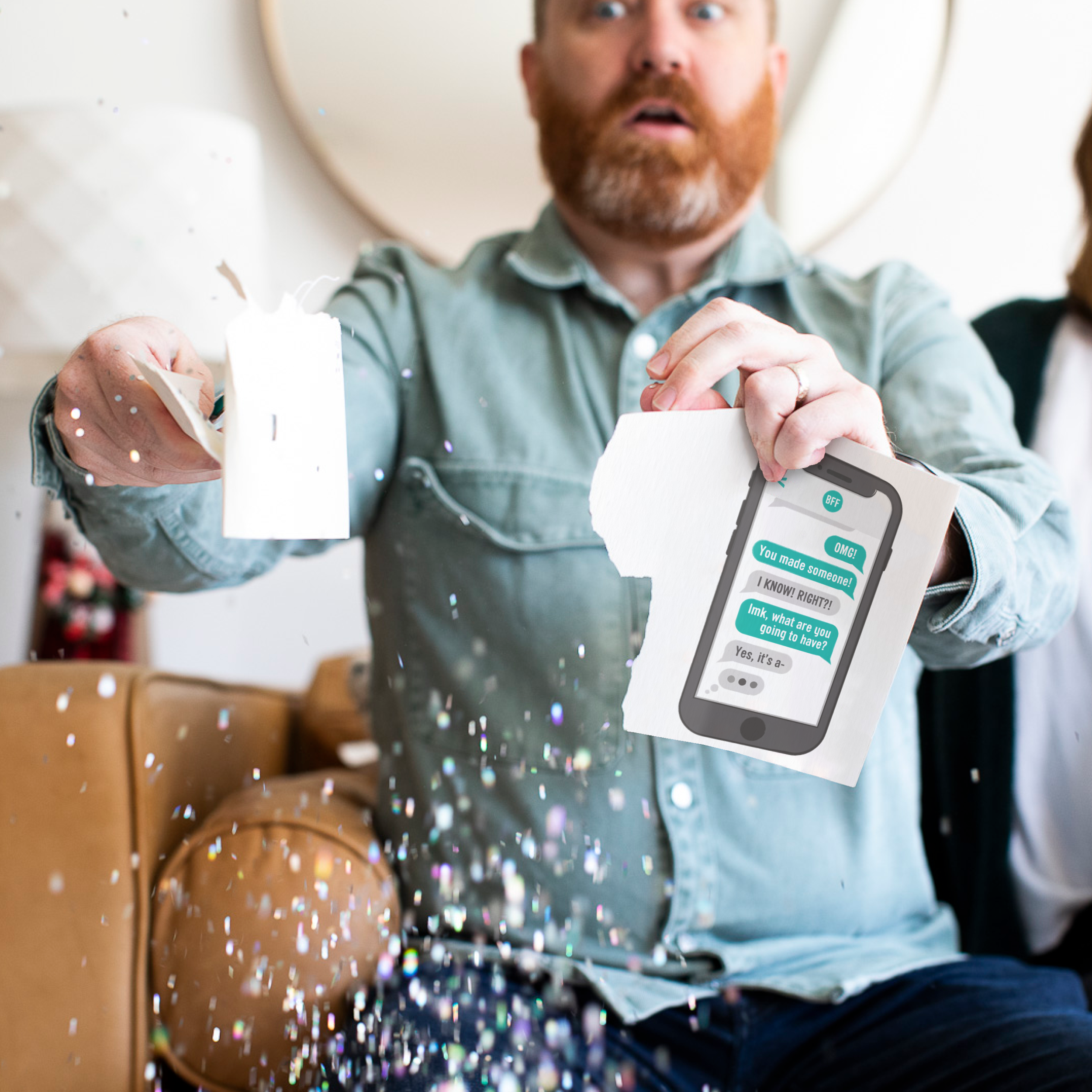 Endless Gender Reveal Card with Fake Off Button