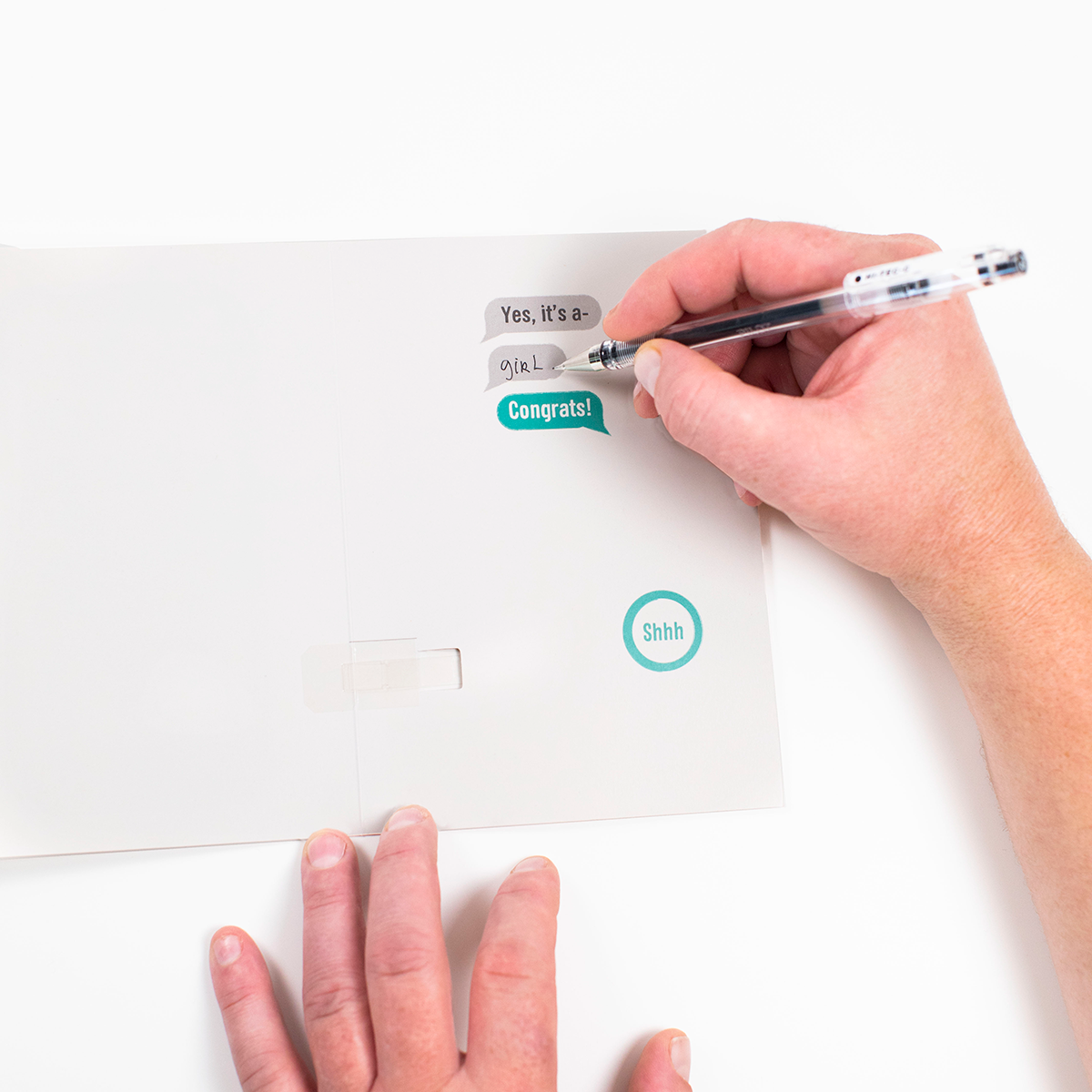 Endless Gender Reveal Card with Fake Off Button Joker Greeting