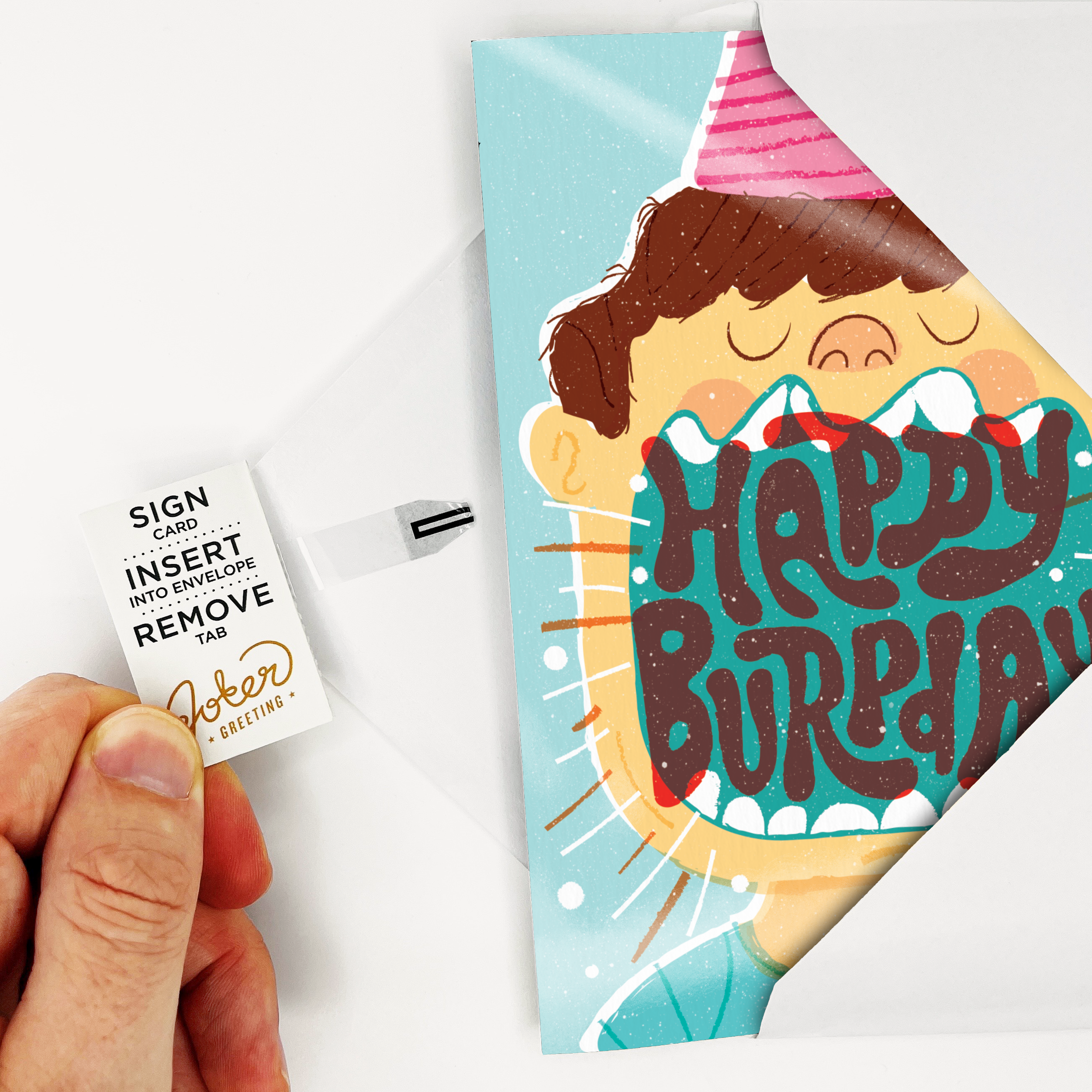 Endless Burp Day Card with Glitter Joker Greeting