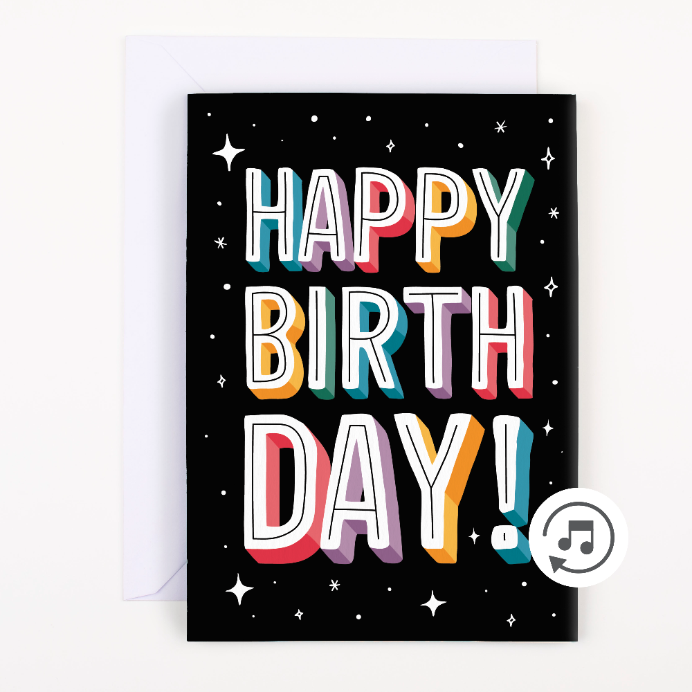 Endless Birthday Recordable Card with Glitter Joker Greeting