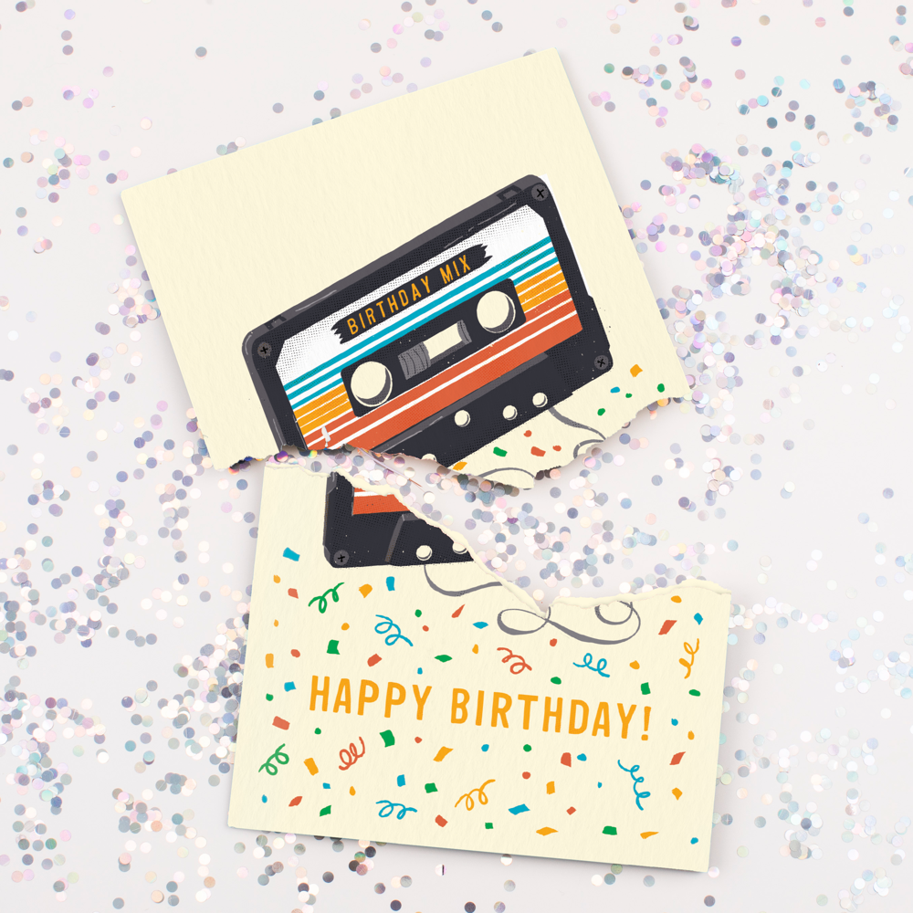 Endless "Never Gonna Give You Up" Birthday Card with Glitter Joker Greeting