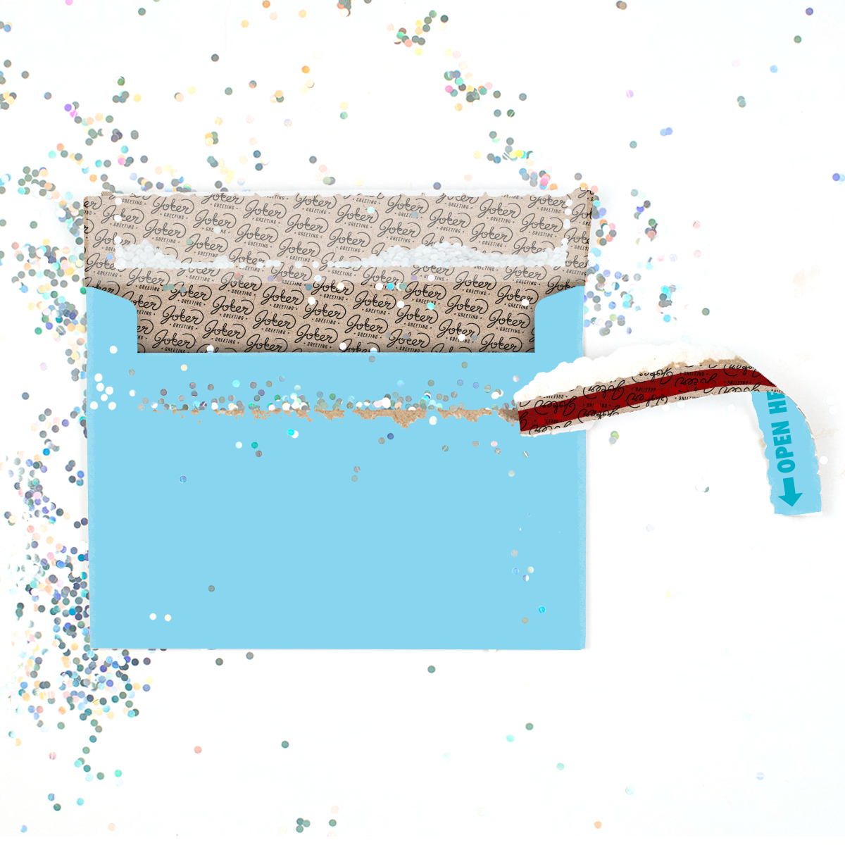 Glitter Trap Blue Envelope (1-Pack) Joker Greeting