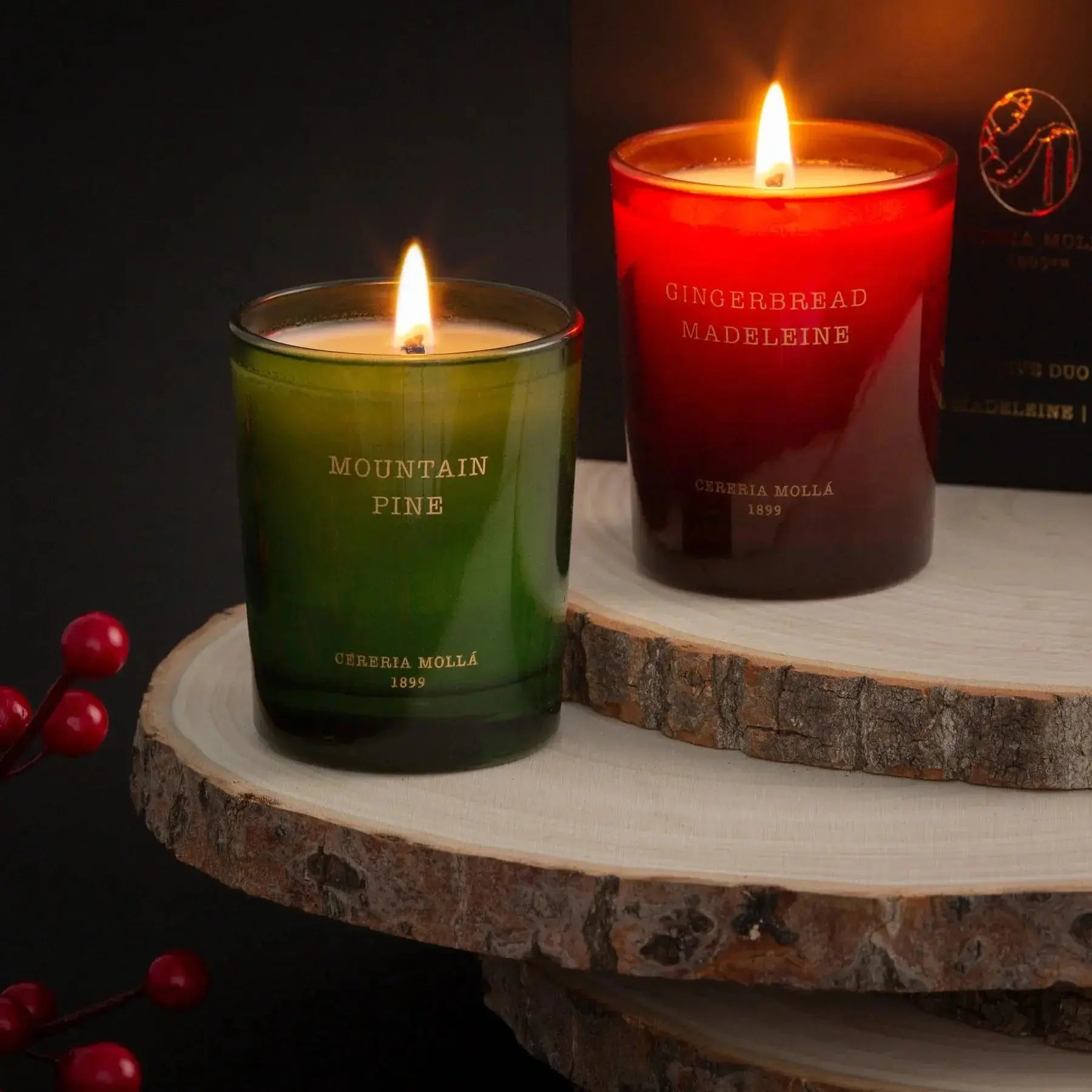 Limited Edition - HOLIDAY - Gift Set Gingerbread Madeleine, Mountain Pine 2 small jars 2x2.4 oz Coastous