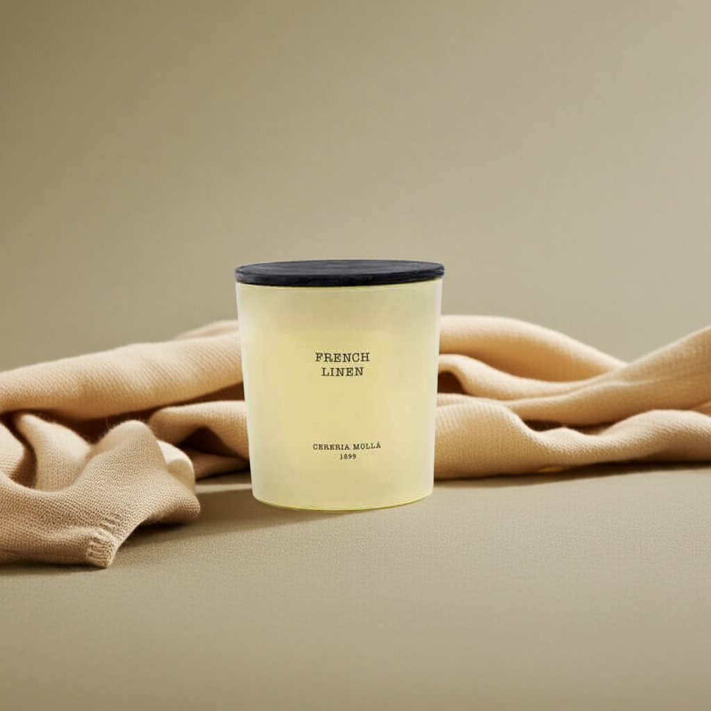 Cereria Molla - French Linen Ivory 3 wick XL Candle - 21 oz / 600 g - Coastous