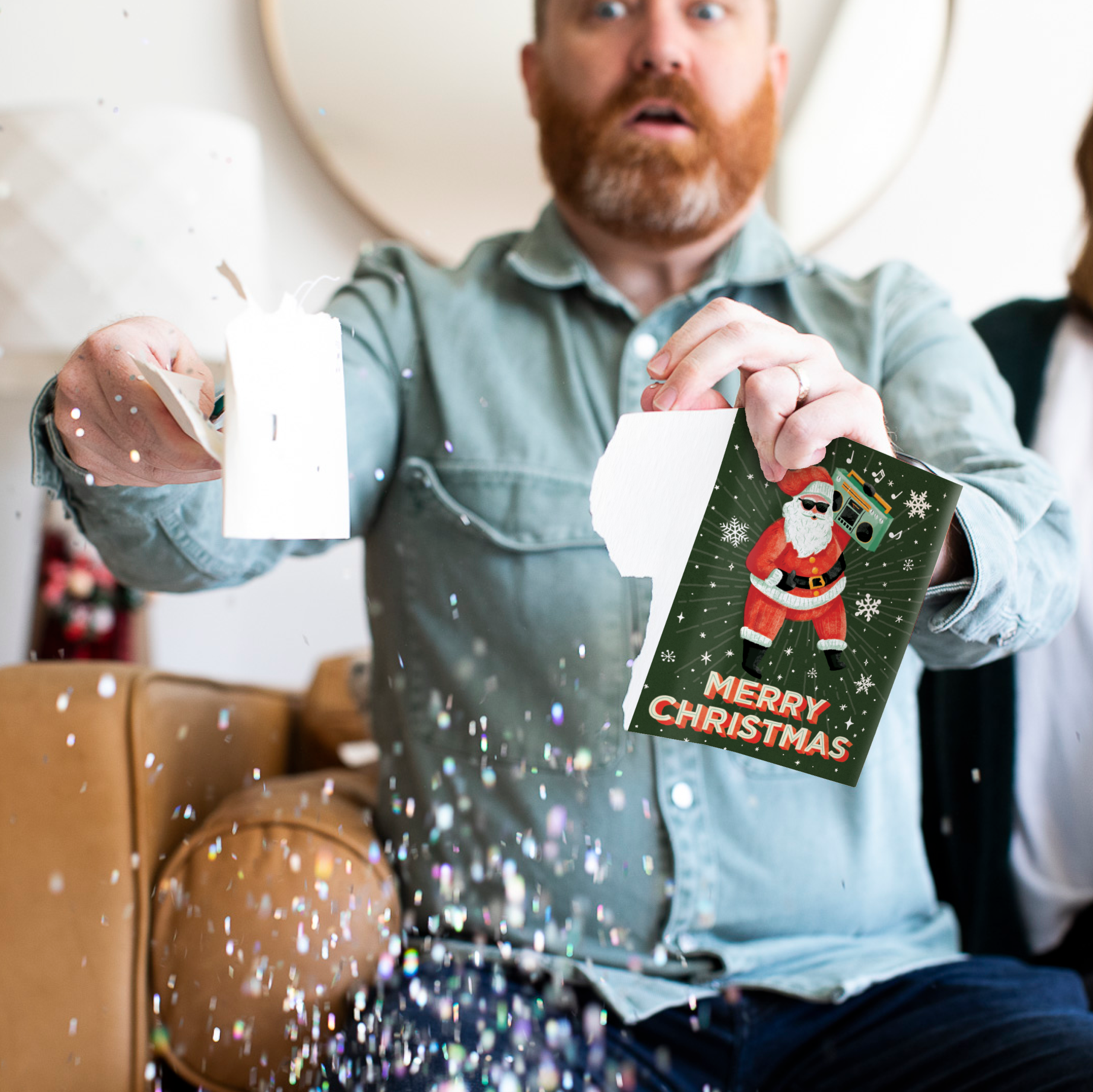 Endless Never Gonna Give you Up Christmas With Glitter Joker Greeting