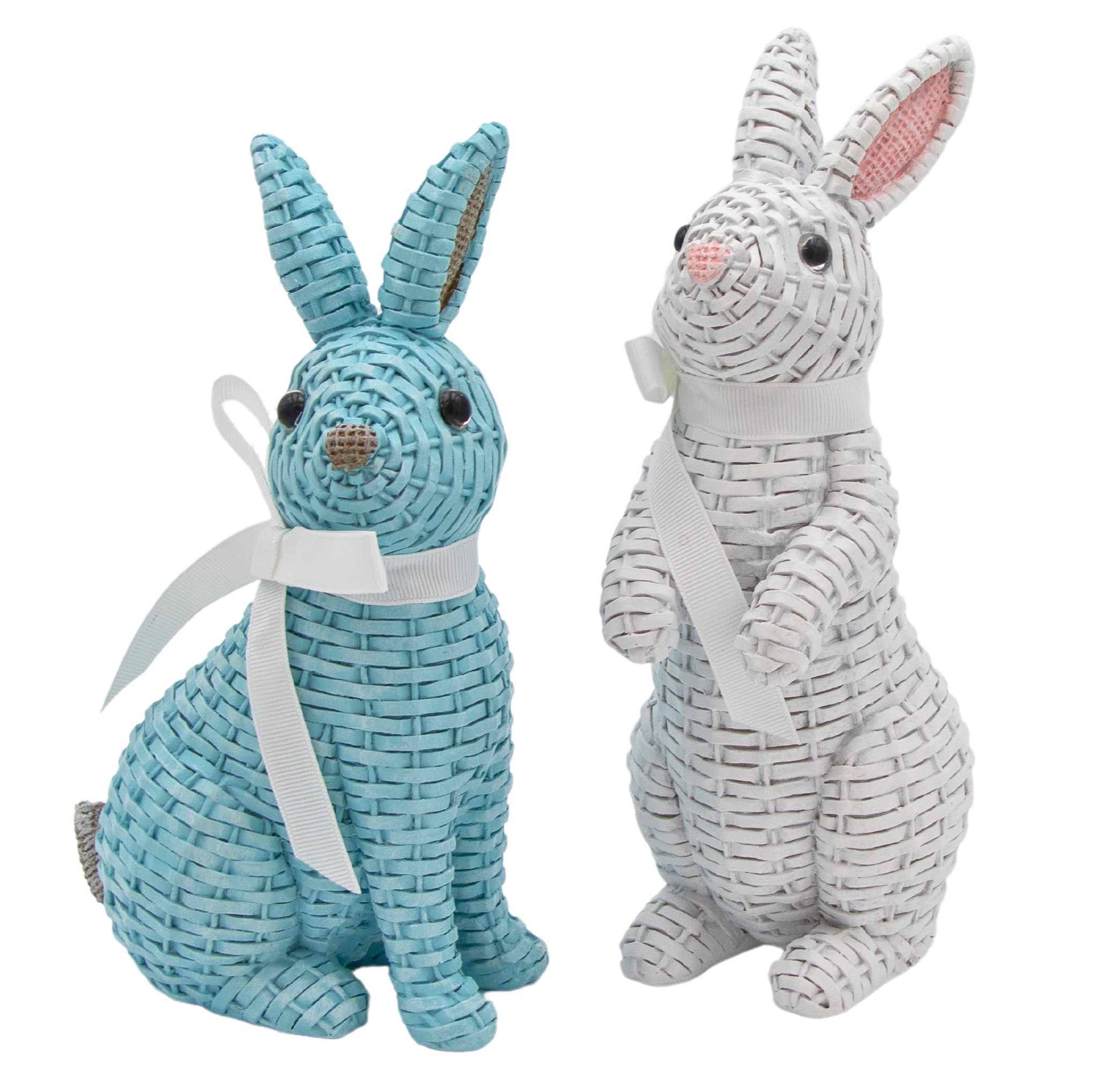 Colette and Milo Rattan Bunnies - Pair Ro'Table