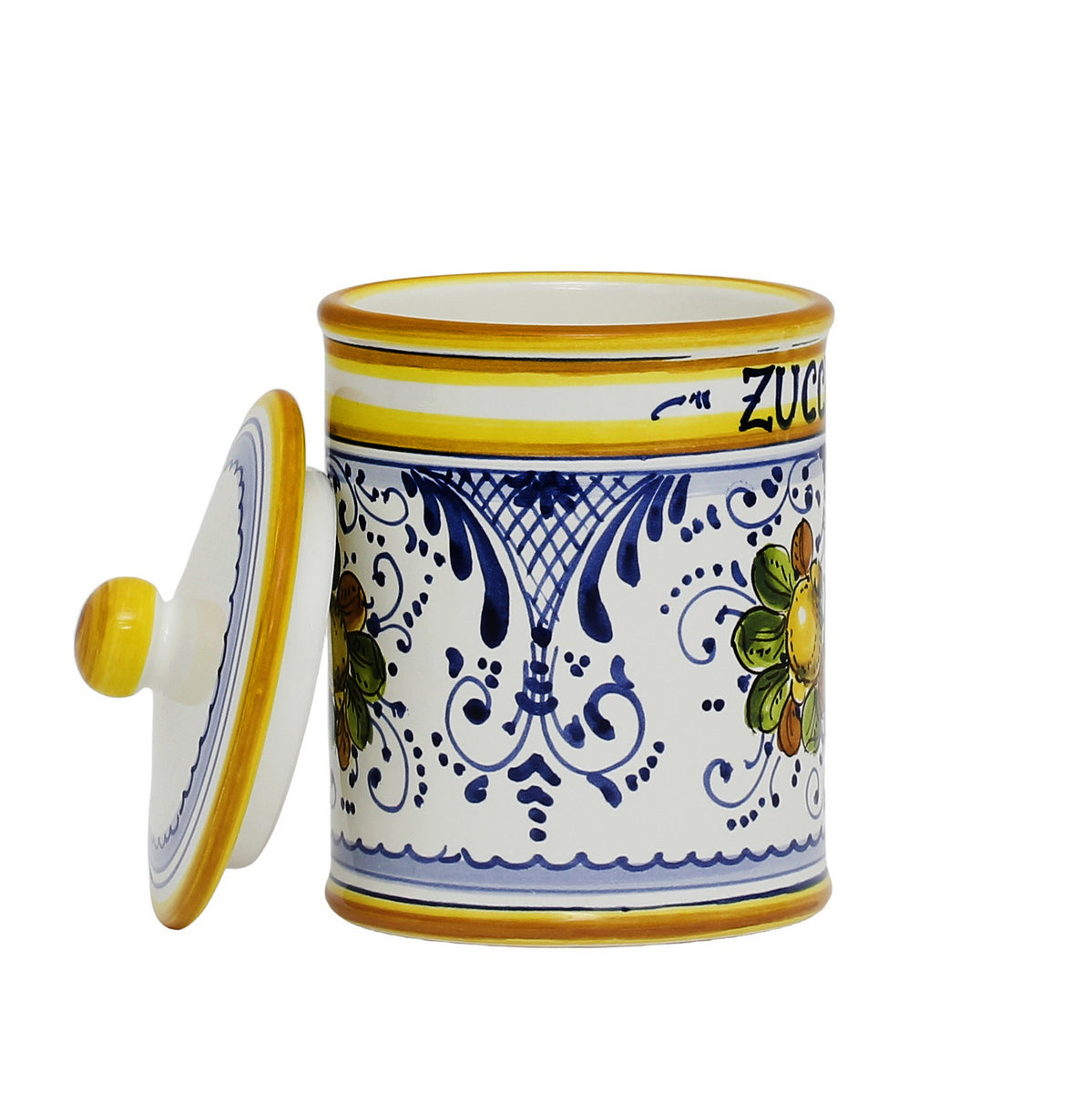 LIMONCINI: Tuscan Canister 'ZUCCHERO' (Sugar) lemon design