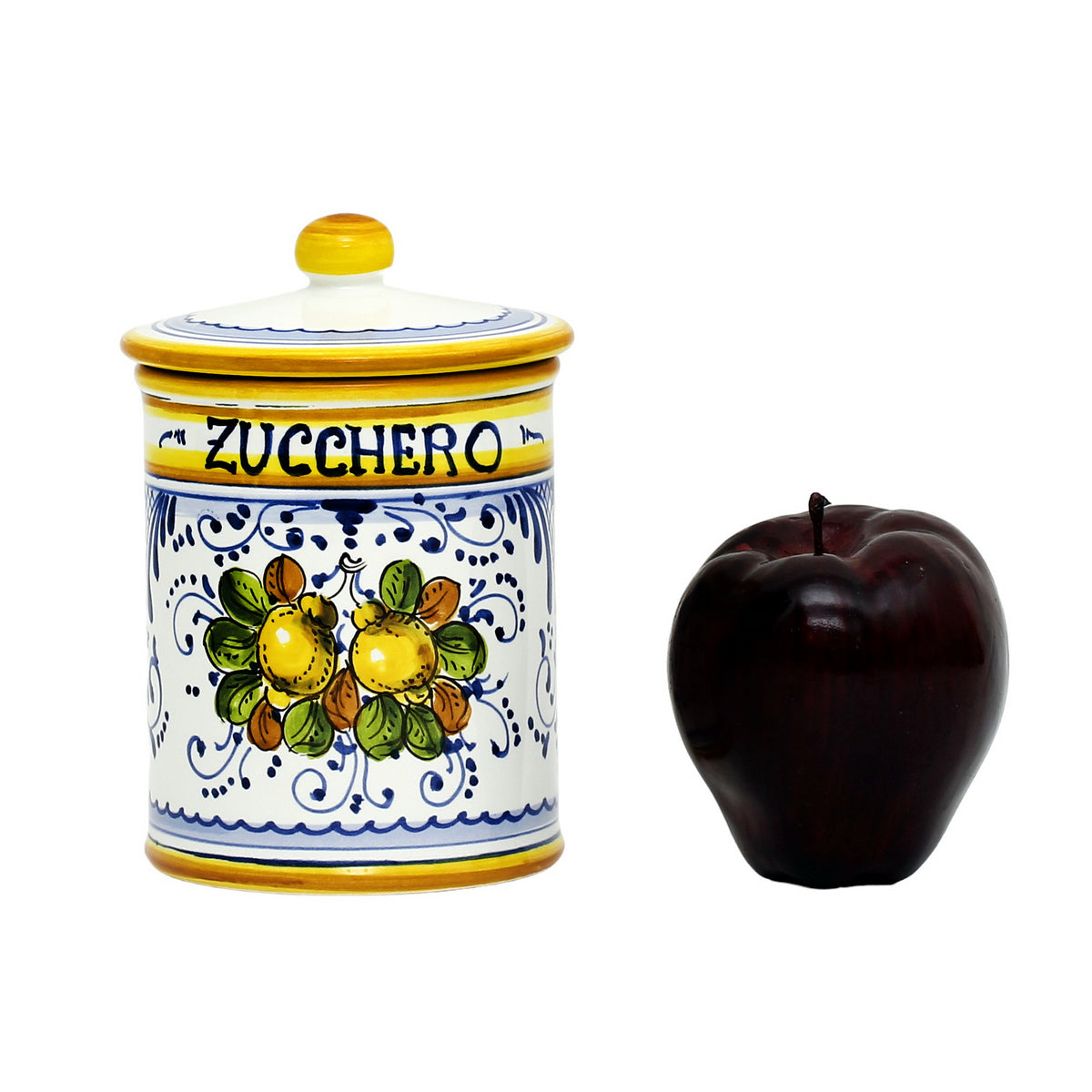LIMONCINI: Tuscan Canister 'ZUCCHERO' (Sugar) lemon design
