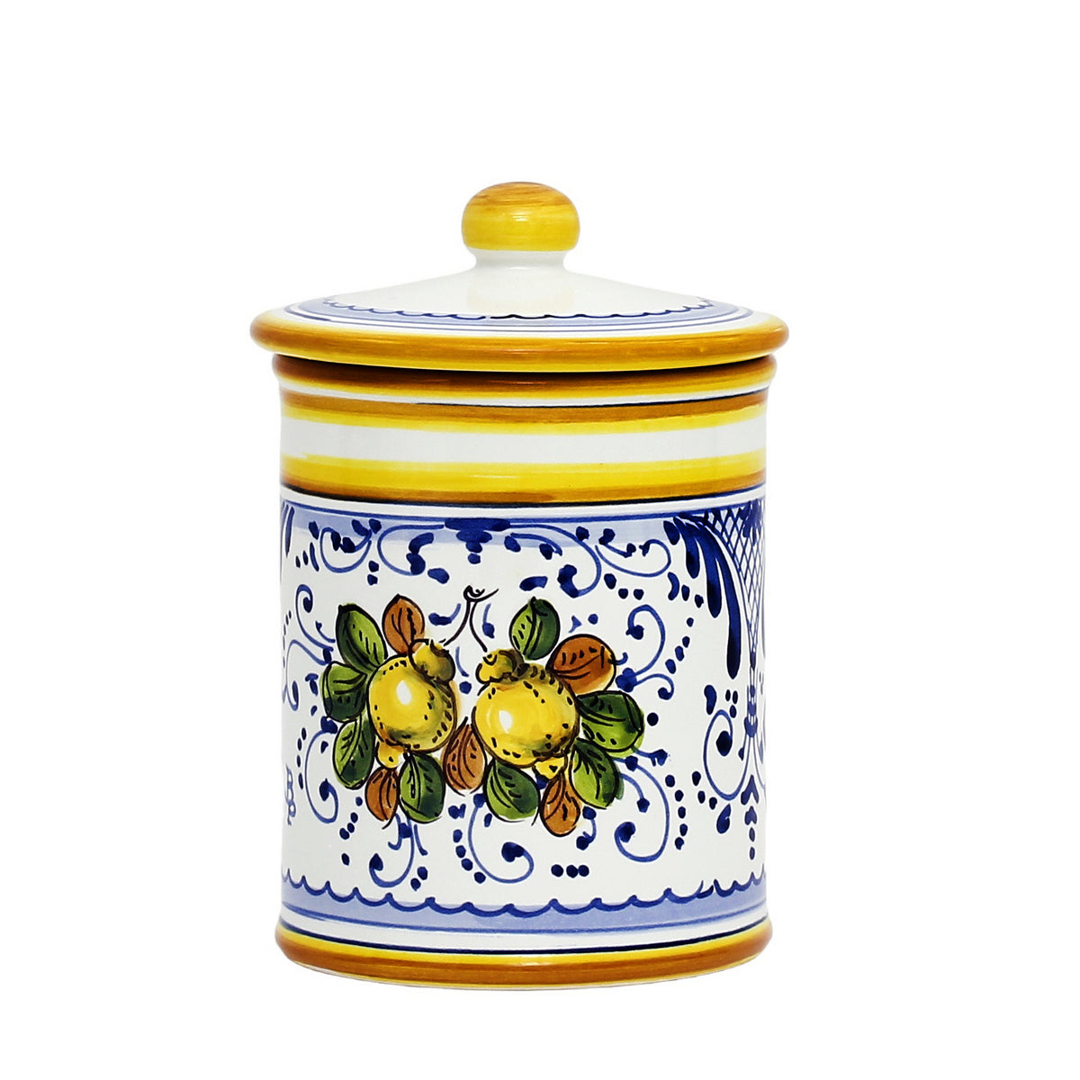 LIMONCINI: Tuscan Canister 'ZUCCHERO' (Sugar) lemon design