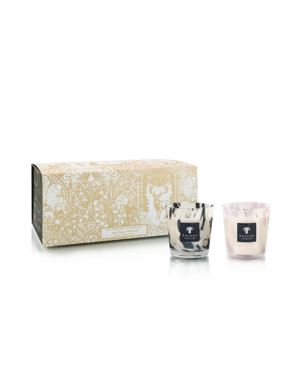 Baobab Collection - Limited Edition Black and White Pearls Candle Duo - Coastous