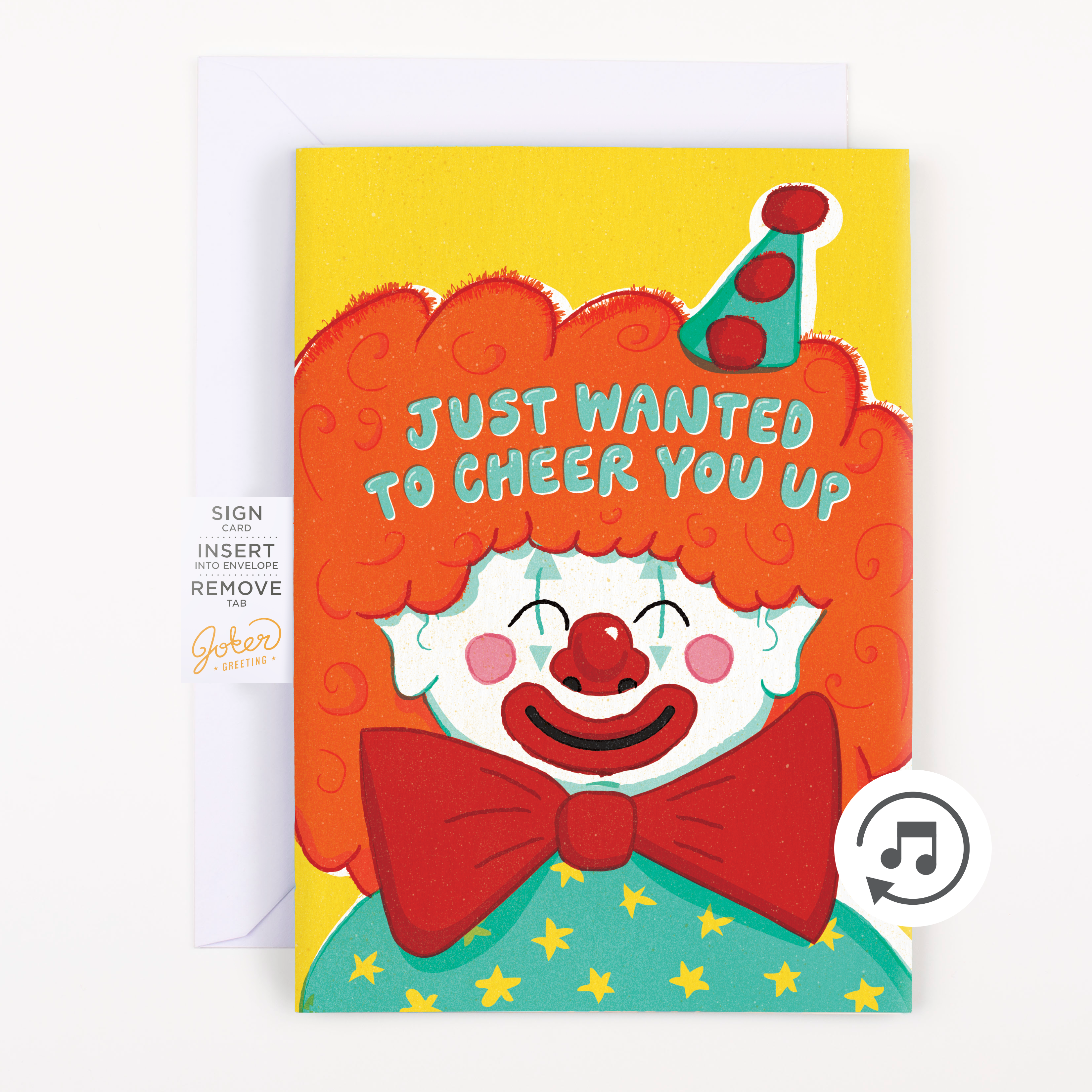 Endless Encouragement Clown Card with Glitter Joker Greeting