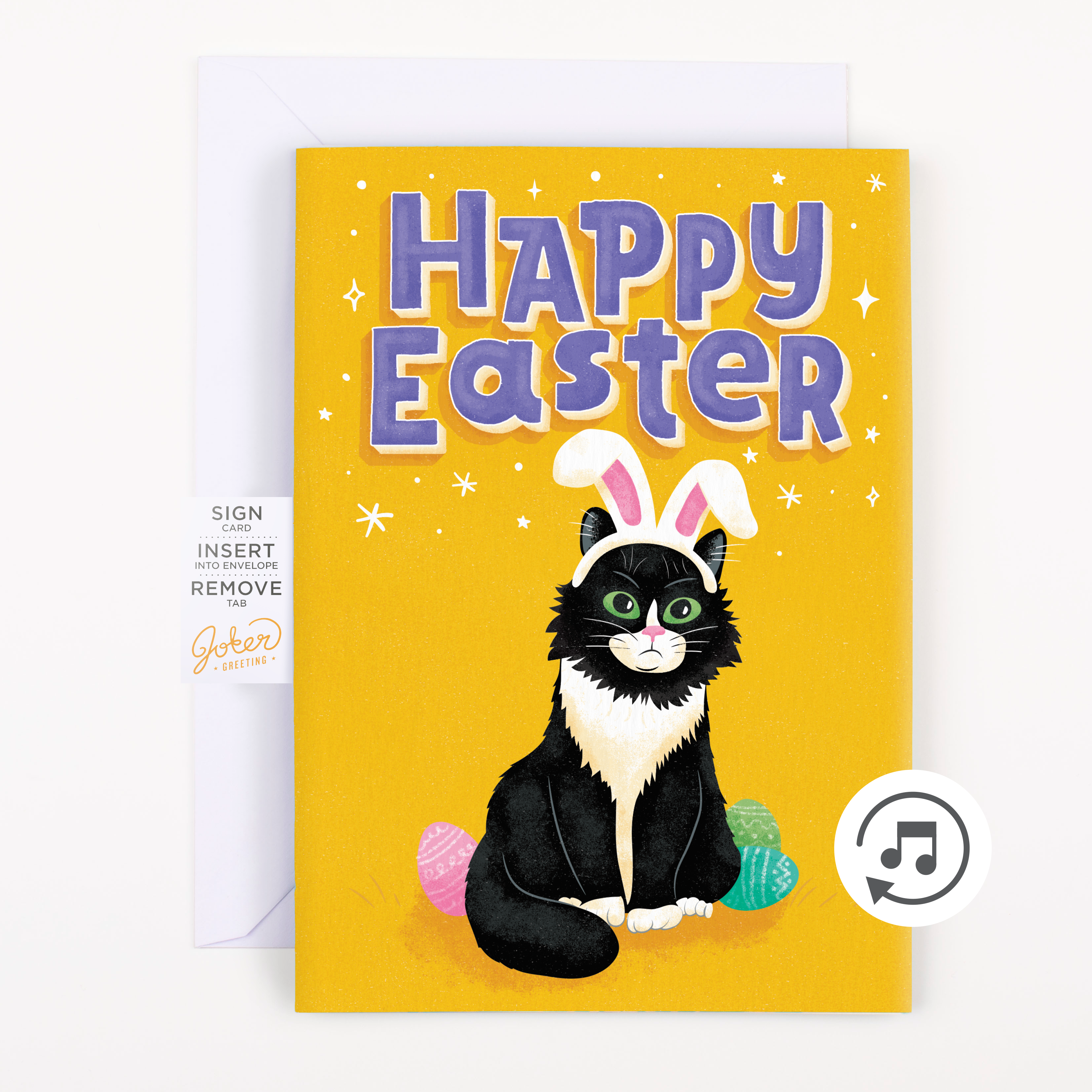 Endless Easter Card With Glitter Joker Greeting