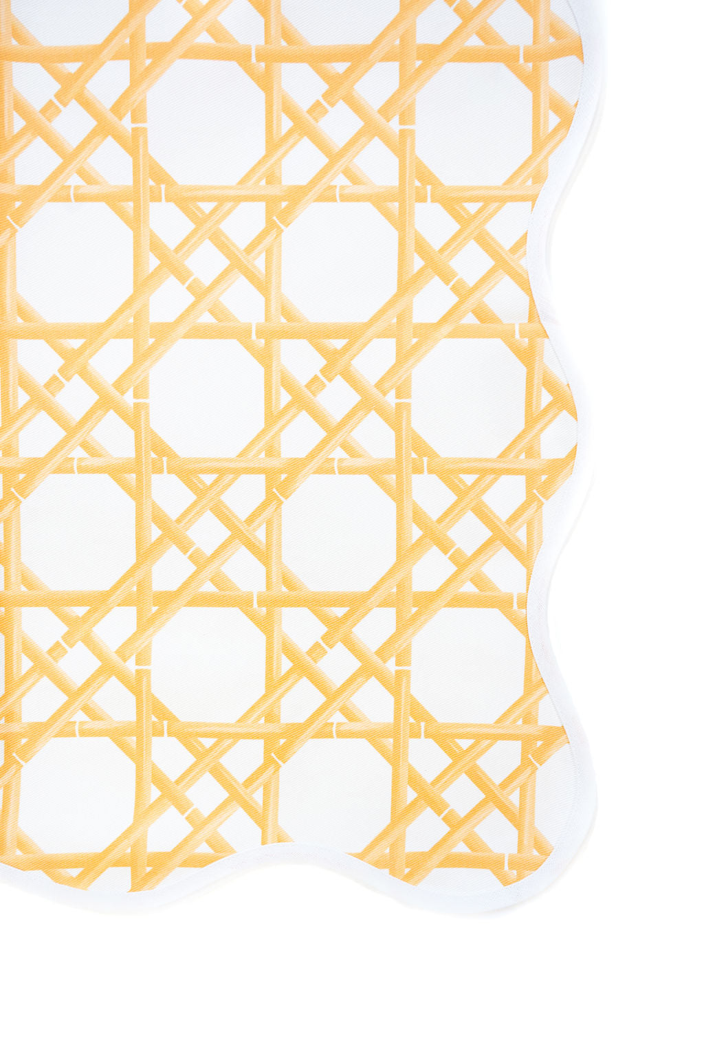 Scalloped Square Table Topper | Gold Cane