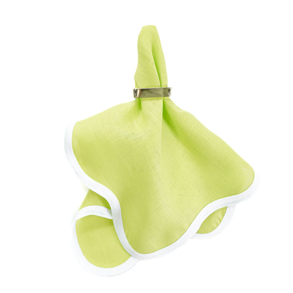 Linen Scalloped Square | Lime