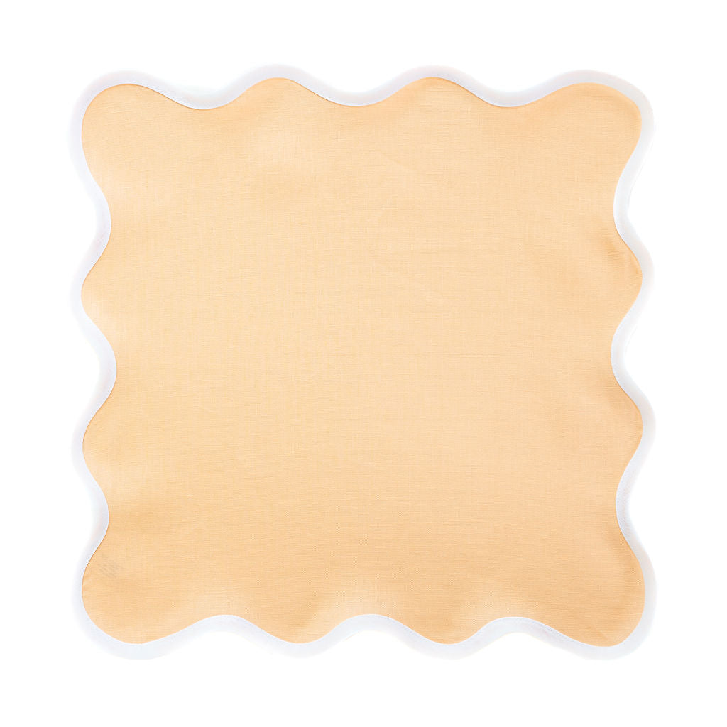 Linen Scalloped Square | Poppy Peach