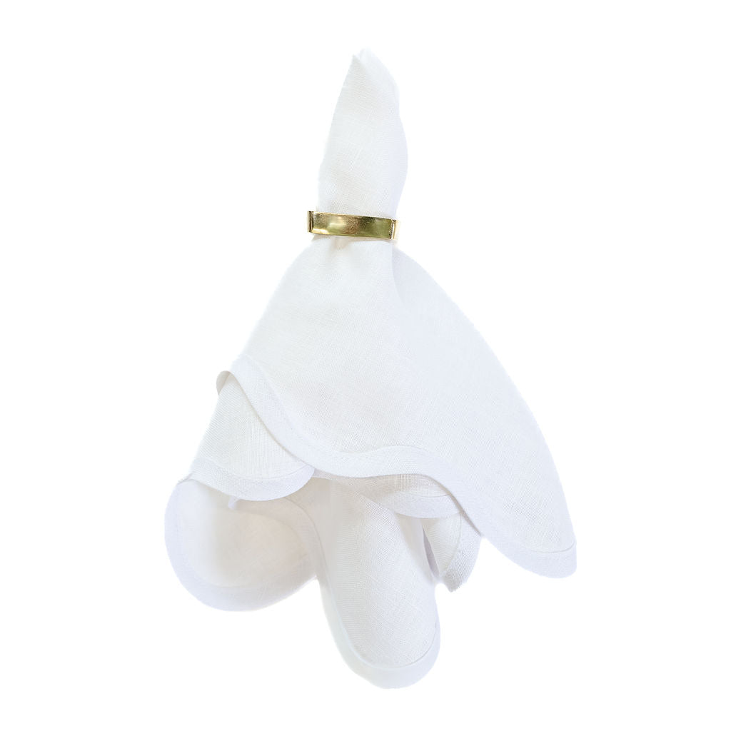 Linen Scalloped Square | Lily White