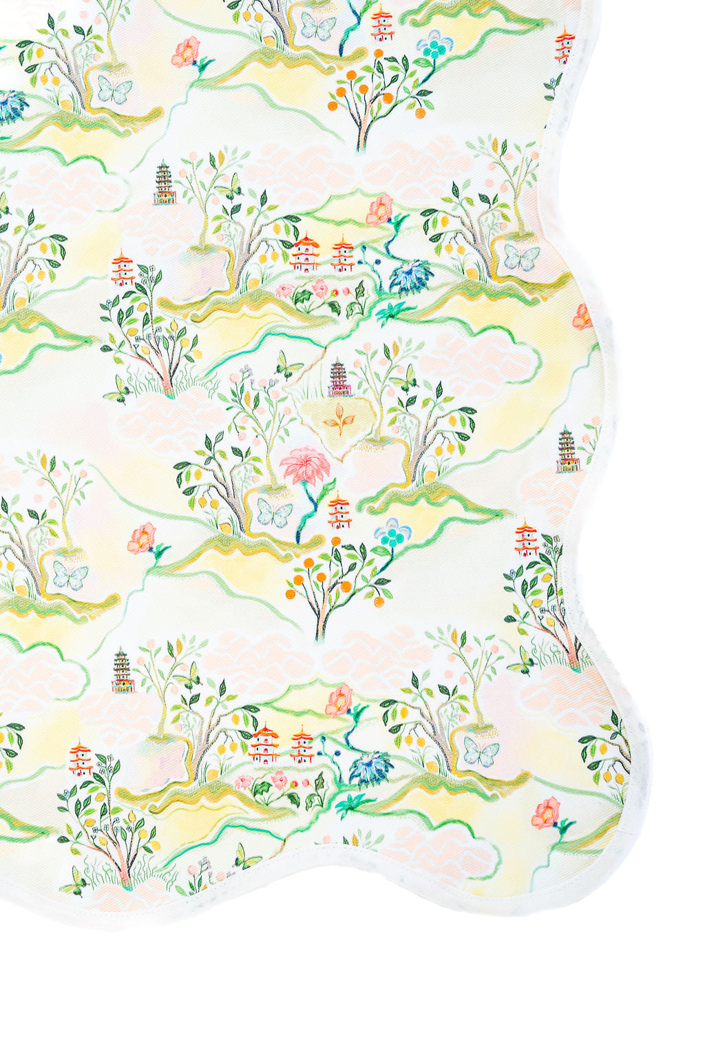 Scalloped Square Table Topper | Pink Pagoda