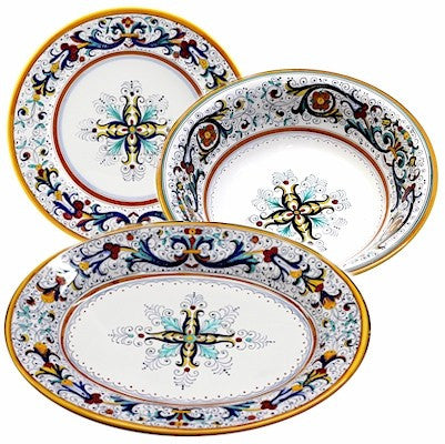 RICCO DERUTA DELUXE: Serving Set Charger + Salad Pasta Bowl + Oval Platter