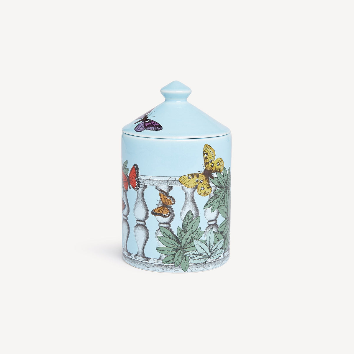Fornasetti SE POI Candle – Farfalle e Balaustra, Giardino Segreto