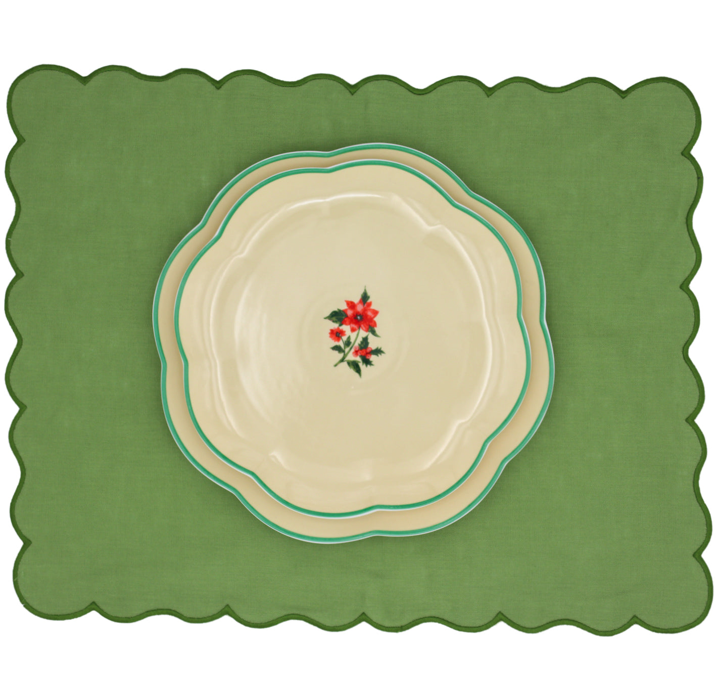 Fabled Flora Scalloped Starter Plate - Set of 4 (+1 Bonus Plate) Ro'Table