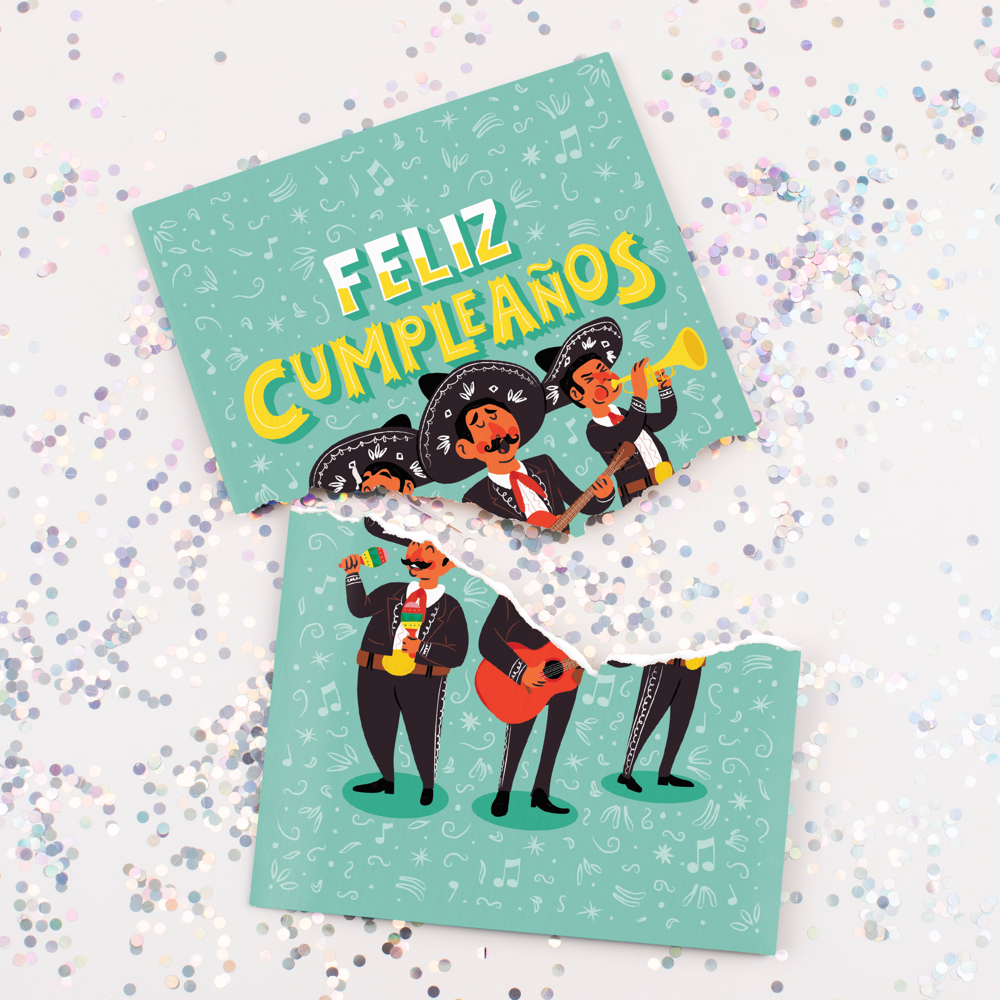 Endless Feliz Cumpleaños Card with Glitter Joker Greeting