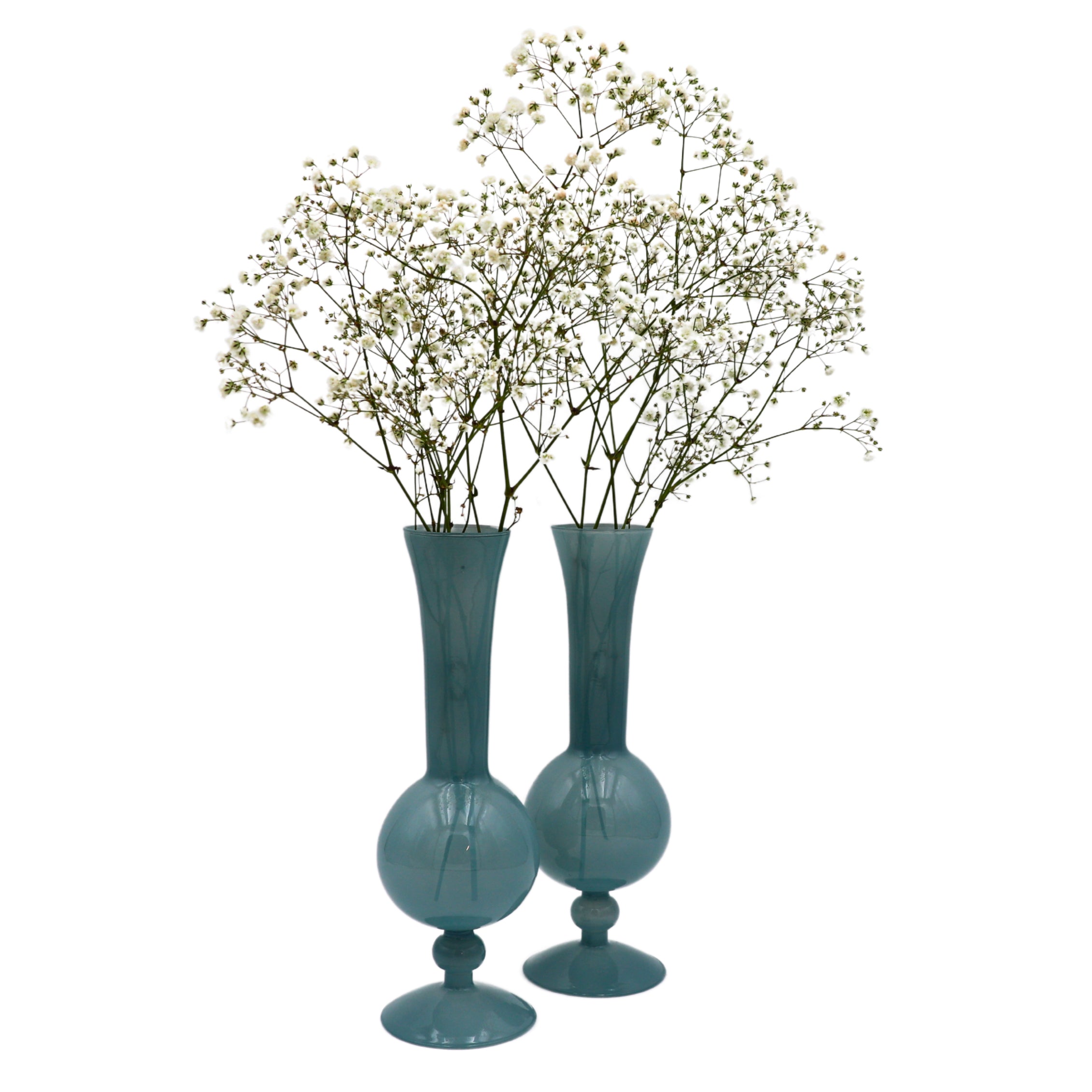 Frosted Blue Haze Vase - Pair Ro'Table